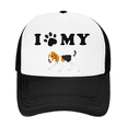 thumbnail image 2 of I Love My Beagle Dog Funny Trucker Cap Hat Black, 2 of 5