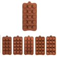 thumbnail image 4 of Moldes de silicona para chocolate (paquete de 6), corazones, estrellas, girasoles, diseño de concha, moldes de silicona para hornear pasteles, dulces duros y blandos, brillar Electrónica, 4 of 4