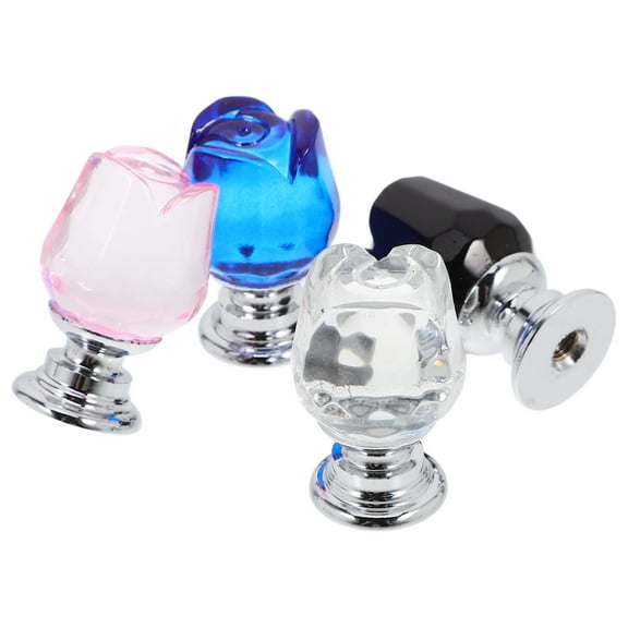 SOPOTUTU 4-Piece Flower Design Toilet Push Button Replacement Kit for Easy Installation on Toilet Tank