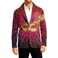 thumbnail image 2 of Men's Sport Coats & Blazers Mardi Gras Suit Jacket 2 Button Mask Glitter Printed Carnival Parade Gift, 2 of 5