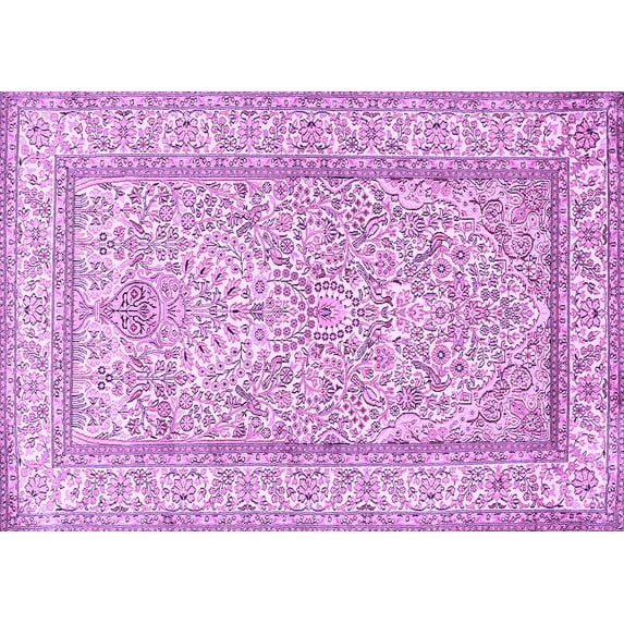 Ahgly Company Indoor Rectangle Persian Purple Traditional Area Rugs, 5' x 7'