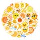 thumbnail image 2 of Pegatinas Sunshine Sun Smiley de vinilo impermeables, 60 unidades, 2 of 5