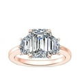 thumbnail image 1 of 0.80 Carat Excellent Emerald Cut Real Diamond New Design Three Stone Ring for Wedding Solid 18K Rose Gold Size 11, 1 of 7