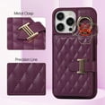 thumbnail image 6 of Case For iPhone 15 Pro,Decase Elegant Style Wallet Case w/ Detachable Lanyard Strap & Ring Stand,Magnetic Buckle Back Flip Card Slots Holder Protective Cover,for iPhone 15 Pro 6.1" - Deeppurple, 6 of 11