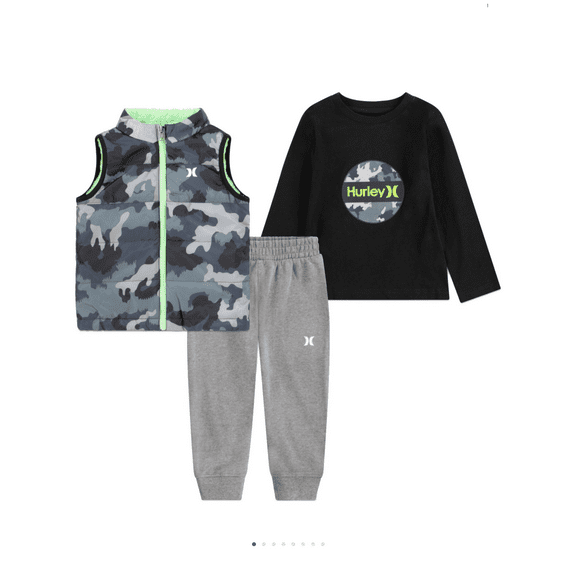 Hurley Toddler 3 Piece Puffer Vest Set (Size 4T)