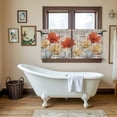 thumbnail image 4 of Retro Floral Tier Curtains 24 Inch Length, Red Yellow Tulips Barm Doors Farmhouse Wooden Cafe Short Curtains for Bathroom Over Sink, Small Kitchen Curtain Light Filtering Drapes 2 Panels 27.5"Wx24"L, 4 of 8