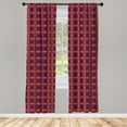 thumbnail image 4 of Ambesonne Abstract Window Curtains, Autumn Tones Vintage Style, Each 28" W x 84" L, Plum and Dark Coral, 4 of 4