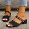 thumbnail image 5 of Lenago Women's Open Toe Chunky Heel Sandals Ankle Strap Platform Slides Summer Casual Walking Shoes Comfortable Fashionable Summer Vacation Black 7.5, 5 of 9