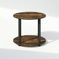thumbnail image 4 of Furinno Turn-N-Tube Simple Design 2-Tier Round Wooden Side End Table, Amber Pine, 4 of 6