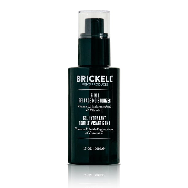 Hidratante facial en gel Brickell Men's 6 en 1, 50 ml para hombres