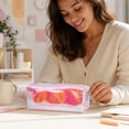 thumbnail image 4 of romoty Holographic Clear Pencil Case, Pink Iridescent Zipper Stationery Pouch Portable Cosmetic Makeup Bag for Desk Office Adults, 4 of 7
