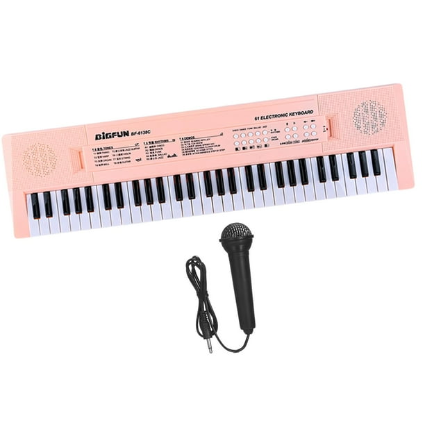 Teclado de Piano Eléctrico 61 Sunnimix Teclado Juguete Rosa