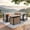 Black Frame, variant on Alpha Joy 5 Pieces HDPE Outdoor Patio Furniture Set with Fire Pit Table, Black Frame