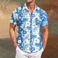 thumbnail image 2 of Yiaimeir Men's Vintage Button Down Bowling Shirts Short Sleeve Summer Beach Shirt，Size M-3XL, 2 of 5