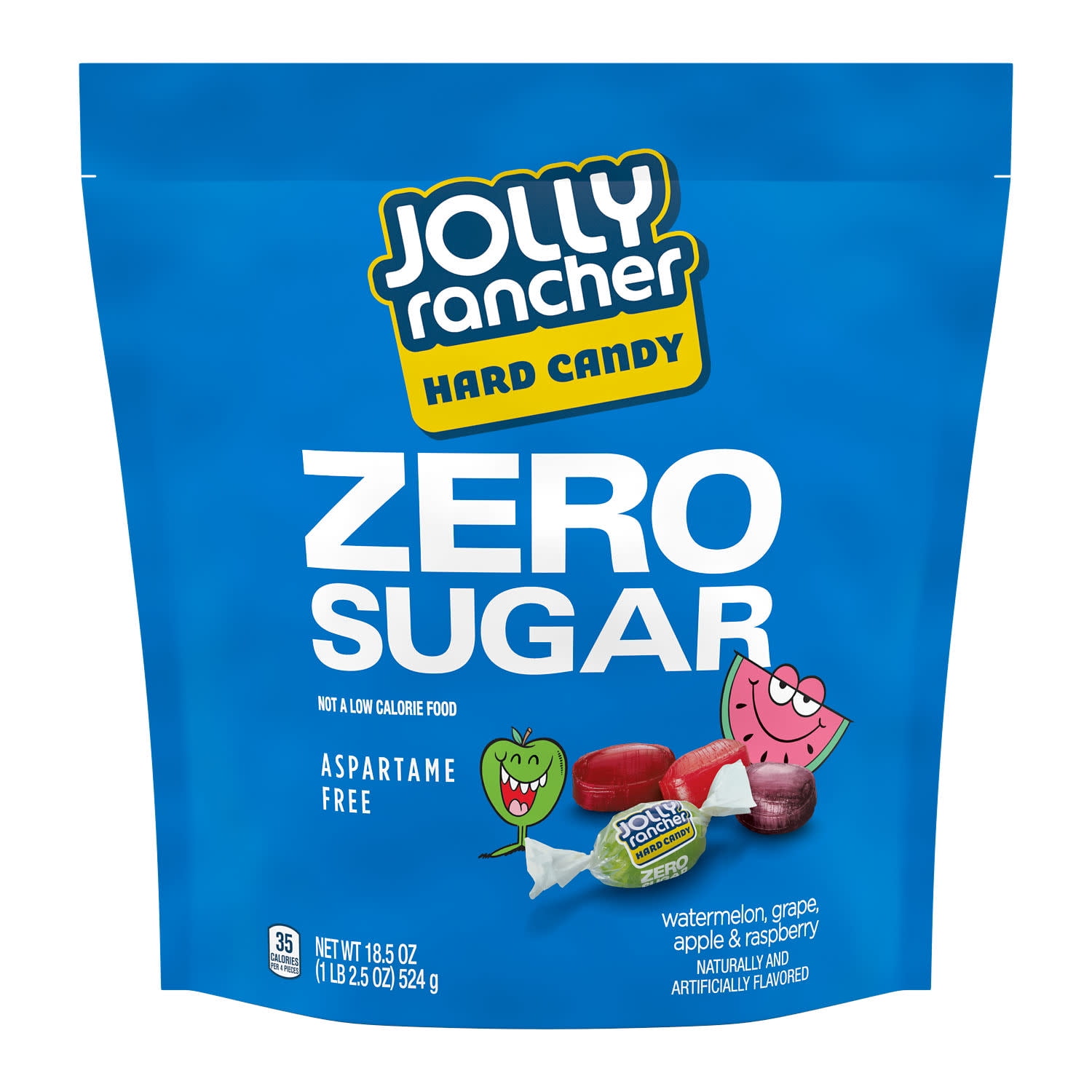 (3 pack) Jolly Rancher Zero Sugar Assorted Fruit Flavored Hard Candy, Bag 18.5 oz