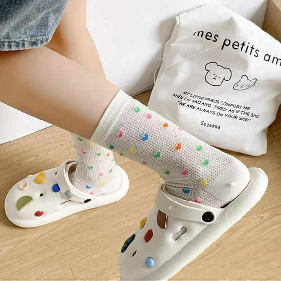 Zhuge 10 Pairs Women's Thin Cotton Socks,Soft Cotton Bootie Socks Women Above Ankle Crew Socks (White A24)