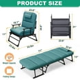 thumbnail image 4 of ABORON Living Room Chairs, 3 in 1 Folding Chair & Bed for Living Room/Bedroom/Office, Folding Lounge Chair Reclining Patio Chairs with Mattress for Indoor Outdoor, 4 of 10