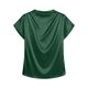 thumbnail image 4 of Camisetas de Manga Corta de Cuello Alto para Mujeres Moda Casual Primavera Cuello Redondo Medio Cuello Alto Hombro Izquierdo Plisado Superior, 4 of 6