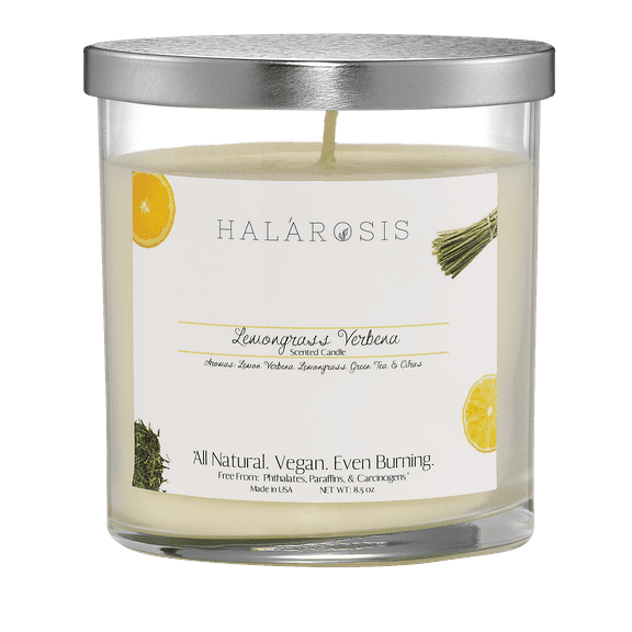 Halarosis, 8.5 oz, Soy Candle, Lemongrass Verbena, Container Candle