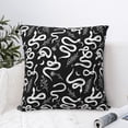 thumbnail image 6 of Rateoe Hand Drawn Snake Pattern Throw Pillow Cover Premium Pillow Stuffer Sham Square for Decorative Cushion Bed Couch Sofa(Pillow insert not included), 6 of 8