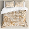 thumbnail image 3 of Apartment Decor Twin Size Duvet Cover Set, Decorative Vintage Marble Stone Patterns with Irregular Dimensions Image, Decorative 2 Piece Bedding Set with 1 Pillow Sham, Tan Cream, by Ambesonne, 3 of 3