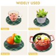 thumbnail image 5 of Green Grid Stripe Trivet Mats Pot Holders Cotton Woven Non-Slip Heat Resistant for Hot Pots Pans Pats for Cooking Baking Set of 2, 5 of 7