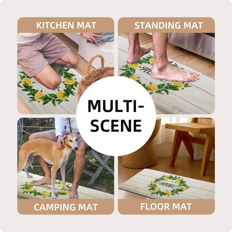WISELIFE Cushioned Anti-Fatigue Floor Mat, 17.3x60, Thick Non Slip  Waterproof Heavy Duty Foam Standing Rugs for Kitchen, Floor, Home, Office,  Desk