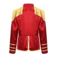 thumbnail image 4 of Hansber Kids Boys Girls Drum Majorette Jacket Long Sleeve Fringe Tassel Coat Honor Guard Uniform Stage Show Outfit Red 6, 4 of 5