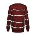 thumbnail image 4 of Lumento New Striped Pullover Tops Blouse for Women Autumn Fall Thin Casual Stylish Long Sleeve Shirt Zip Tops Wine Red L, 4 of 6