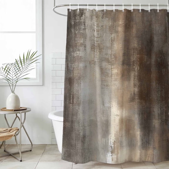 Brown Ombre Waterproof Fabric Shower Curtain,Modern Abstract Oil Painting Art Waterproof Fabric Shower Curtain for Bathroom Curtains Bathtubs Hotel Shower Curtains with 12 Hooks Small 36x72in