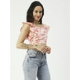 thumbnail image 3 of Moomaya Womens Crop Top, Square Neck, Flutter Sleeve Cotton Short Top Casual, 3 of 7