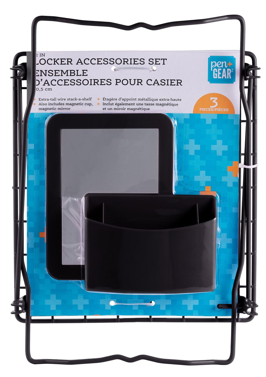 LockerMate Trousse 3 pièces d’accessoires pour casier, noir