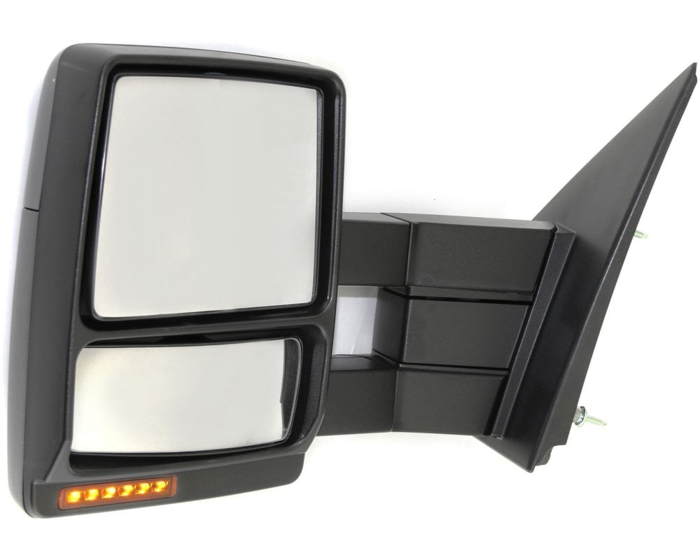 Kool Vue Towing Mirror Compatible With 2007-2014 Ford F-150 Left Driver Side Heated w/ Blind Spot Corner Glass In-housing Signal Light Paintable Kool-Vue
