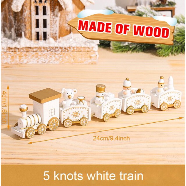 Adorno navideño de tren de madera/plástico para el hogar, decoración de Feliz Navidad, regalos de Navidad, Noel Natal, Año Nuevo, 2023, 2024