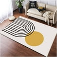 thumbnail image 1 of Beige Mid Century Area Rug, Abstract Minimalist Art Living Room Rugs, Non Slip Washable Easy Care Carpet for Indoor Bedroom Study Apartment Home Decor 4x7ft, 1 of 5
