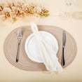 thumbnail image 2 of Mrehloy 14 x20 inch Oval Braided Placemats Set of 6,  Table Mats for Dining Tables Washable Heat Resistant Boho Place Mats for Daily ,Beige, 2 of 7