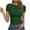Army Green, variant on Womens Boat Neck Tops Short Sleeve T-Shirts Slim Fitted Compression Summer Y2k Basic Clothes 2025