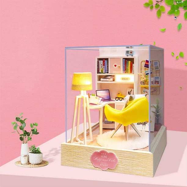Kit de de de Bricolaje con cubierta a Prueba de Polvo Y la lámpara LED, El Kit de de de de La Autolección Aut Amor Hugo Casa de miniaturas