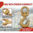 thumbnail image 6 of 4 Pack Crosby L-322AN Swivel Hook with Latch - 1-1/2 Ton Working Load Limit - Golden Painted Forged Steel Swivel Lifting Hook - 1048816, 6 of 12
