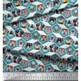 thumbnail image 2 of Soimoi Rayon Fabric Geometric & Dogs Patchwork Printed Craft Fabric by The Yard 56 Inch Wide, 2 of 3