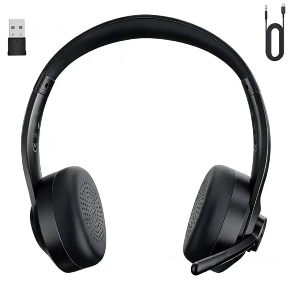 (Open Box) AOC Office Phone Headset with Microphone for Talking, with Noise Cancellation
