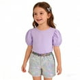 thumbnail image 3 of Krdevn Girls' Shiny Sequin Shorts, Elastic Waist Casual & Party Shorts for Kids,White, 3 of 4