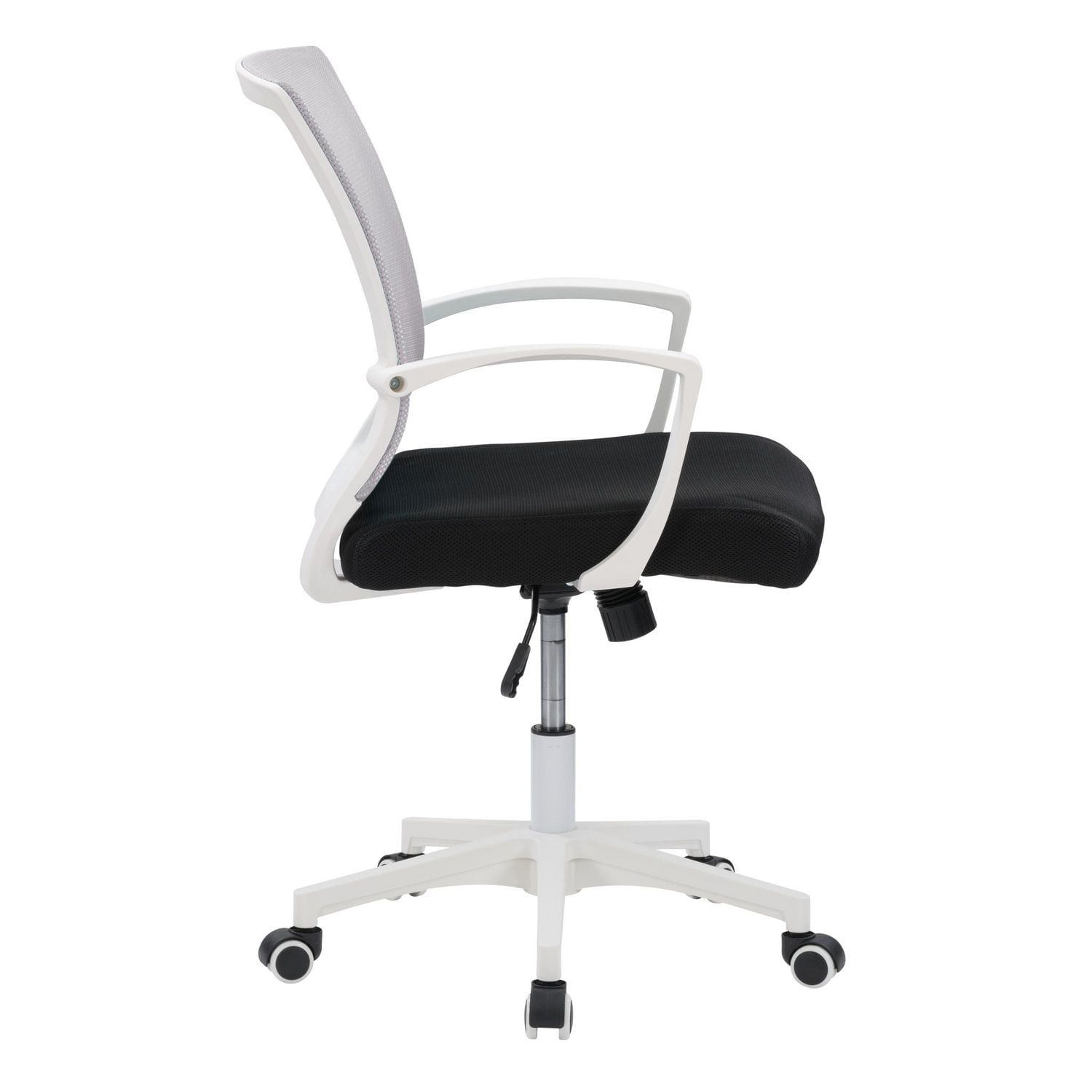 Chaise de bureau ergonomique Cooper pour adulte, hauteur réglable, dossier en maille, avec roulettes, gris/blanc/noir