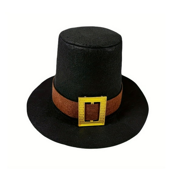 Adult Black Pilgrim Hat With Buckle Thanksgiving Novelty Top Hats Holiday Parties And Stage Performances