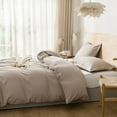 thumbnail image 3 of UlikTree Microfiber Duvet Cover Set Solid Color Khaki Full Size 80x90 Inches, 3 of 7