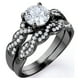 thumbnail image 1 of Conjunto nupcial JeenMata de moissanita de corte redondo de 1,25 quilates - Conjunto nupcial - Anillo infinito - Anillo para siempre - Anillo de promesa - Chapado en oro negro, 1 of 6