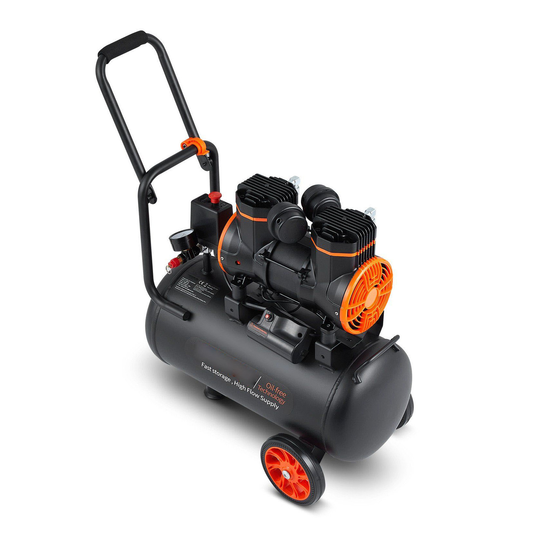 Air Compressor 6.3 Gallon 1450W, Ultra Quiet Oil-Free 3.35 CFM@90PSI, 70dB, Portable Compressor for Tire Inflation & Air Tools