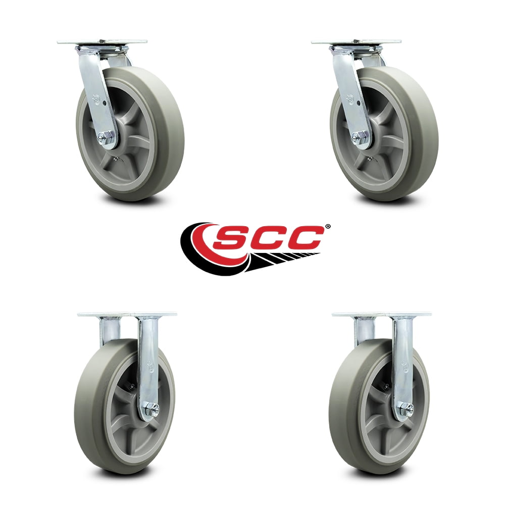 6TPRRM45INV Caster Set with Soft Wheels for Use on Rubbermaid 4500 Series Carts