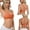 Orange, variant on Women’s Plus Plus Size Front Closure Lace Bra Wirefree Full Coverage Bra for Heavy Bust, Adjustable Straps & Back Closure Beige L