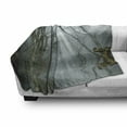 thumbnail image 3 of Fog Soft Flannel Fleece Throw Blanket, Evil Dark Forest Photo with Trees in Water Cold Winter Spooky View Mystery Print, Cozy Plush for Indoor and Outdoor Use, 50" x 60", Multicolor, by Ambesonne, 3 of 6